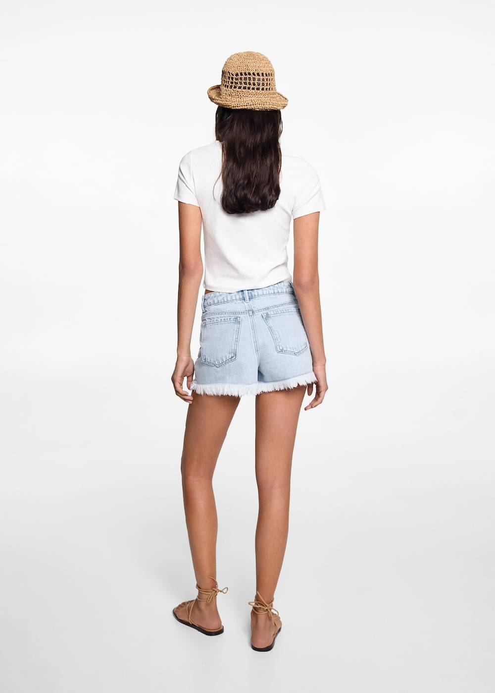 Mango Jeansshorts Mit Ausgefranstem Saum