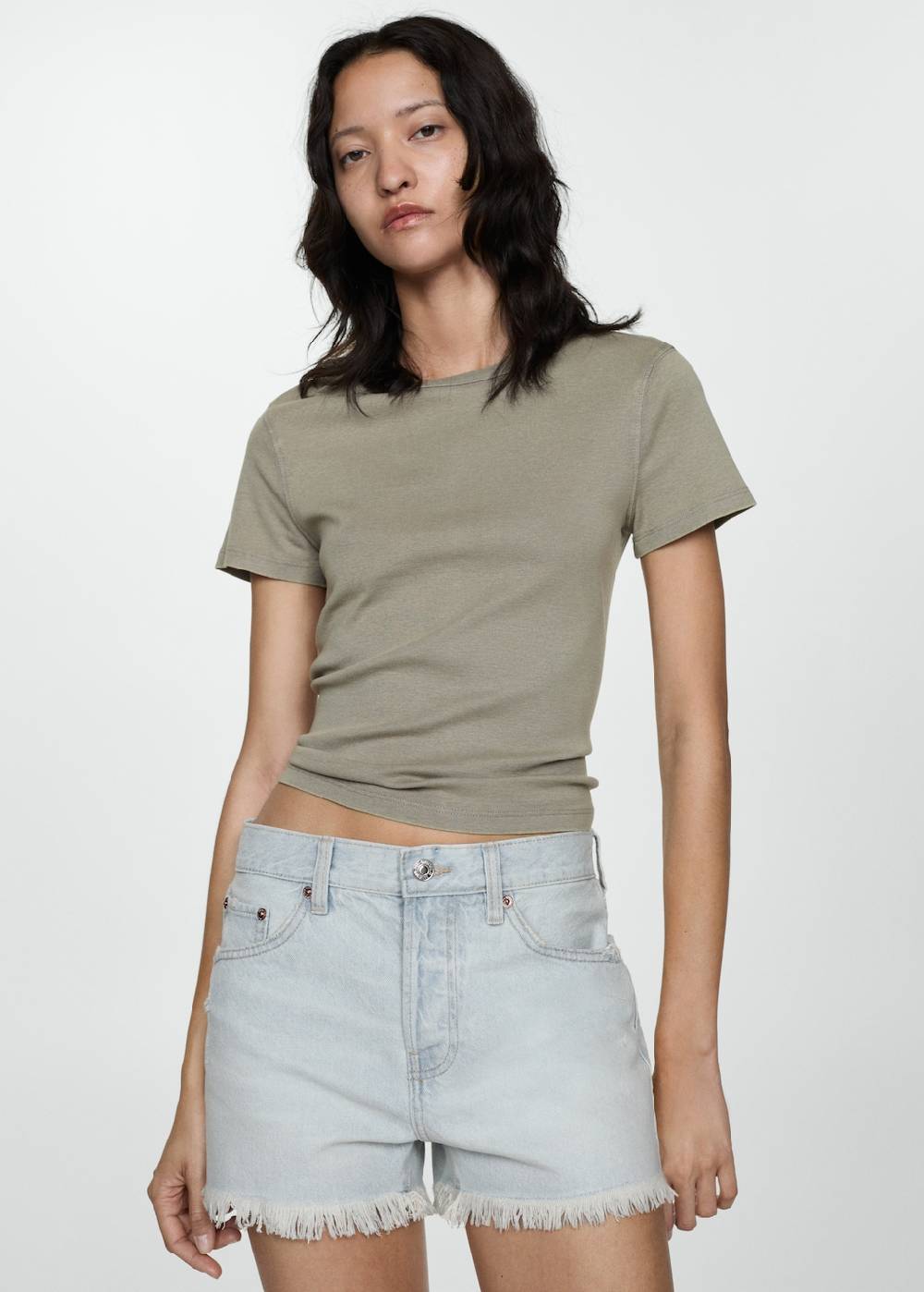 Mango Jeansshorts Mit Ausgefranstem Saum