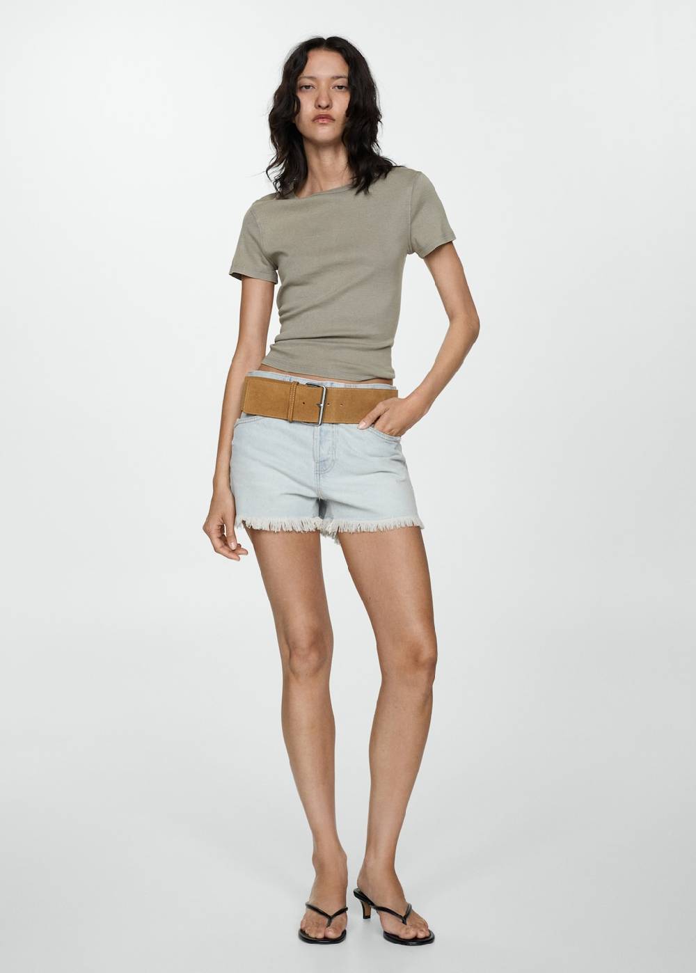 Mango Jeansshorts Mit Ausgefranstem Saum
