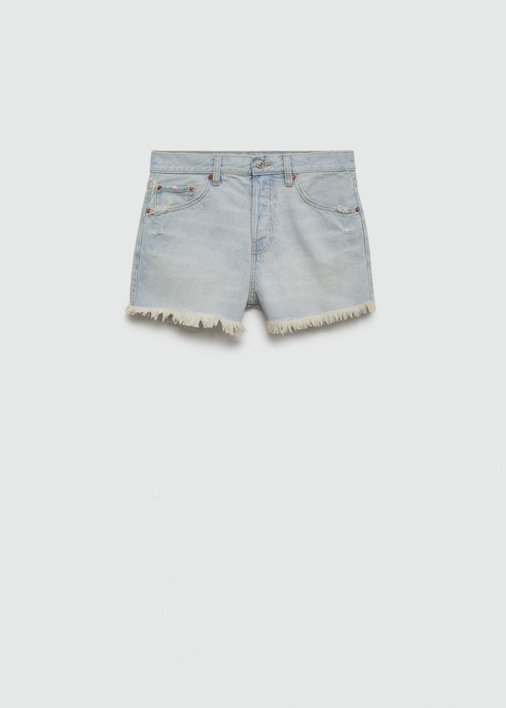 Mango Jeansshorts mit ausgefranstem Saum