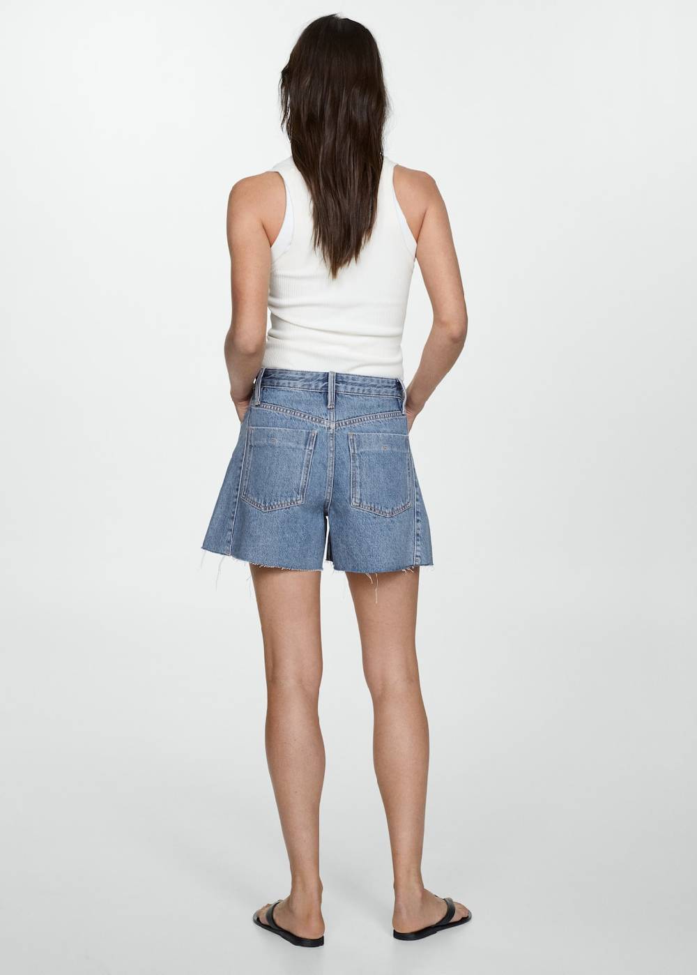 Mango Jeansshorts Mit Ausgefranstem Saum