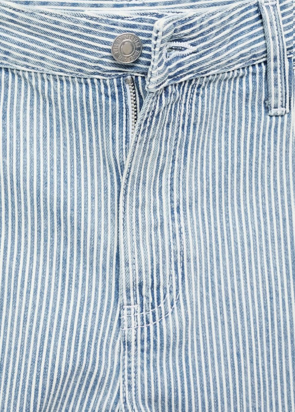 Mango Jeansshorts Mit Streifenmuster