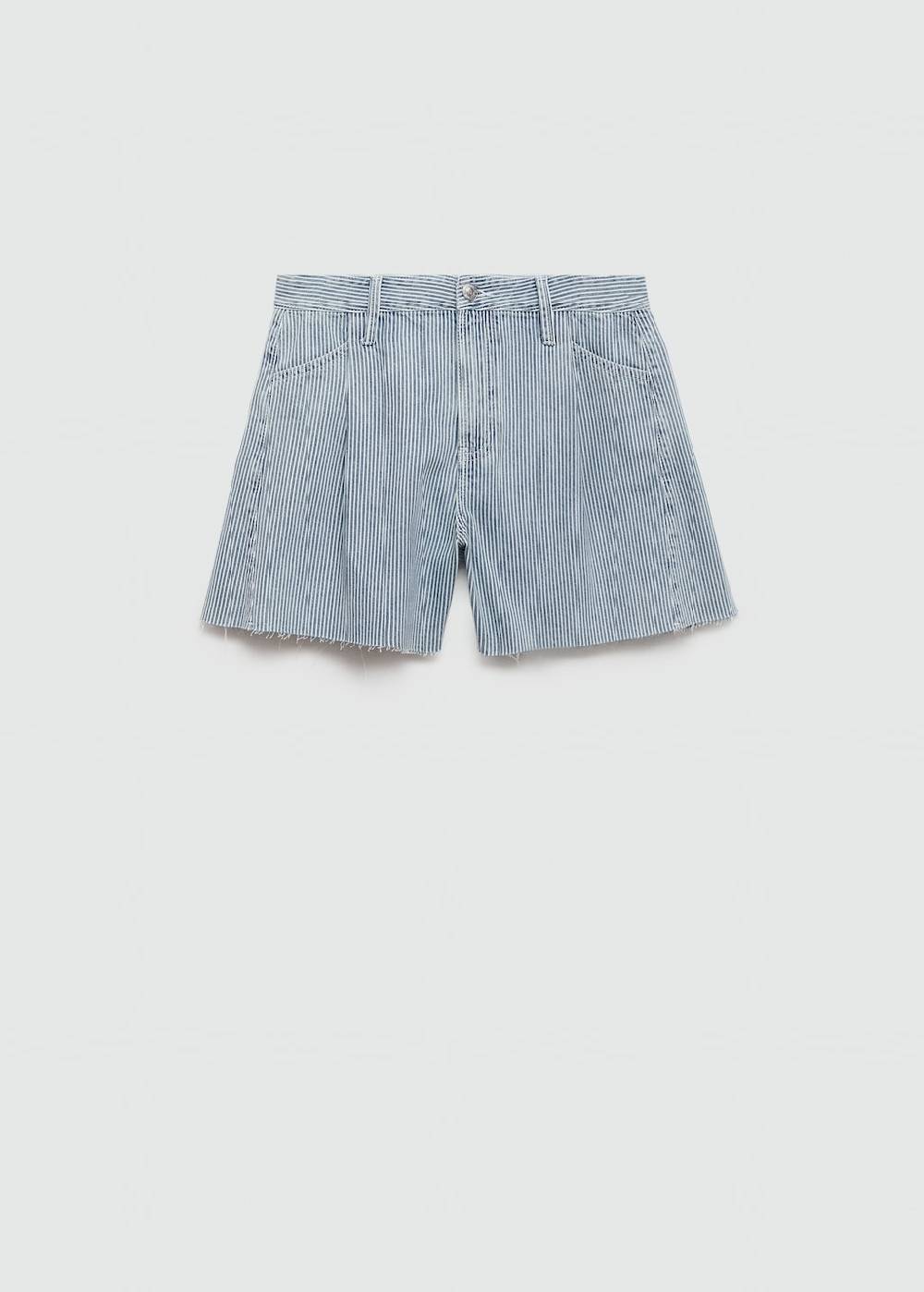 Mango Jeansshorts Mit Streifenmuster