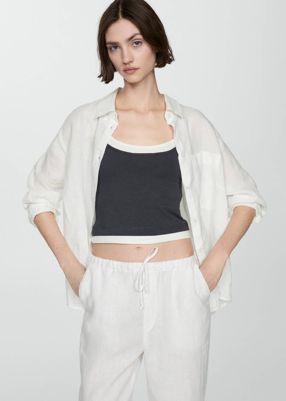 Mango Jogger Pants Aus 100 % Leinen