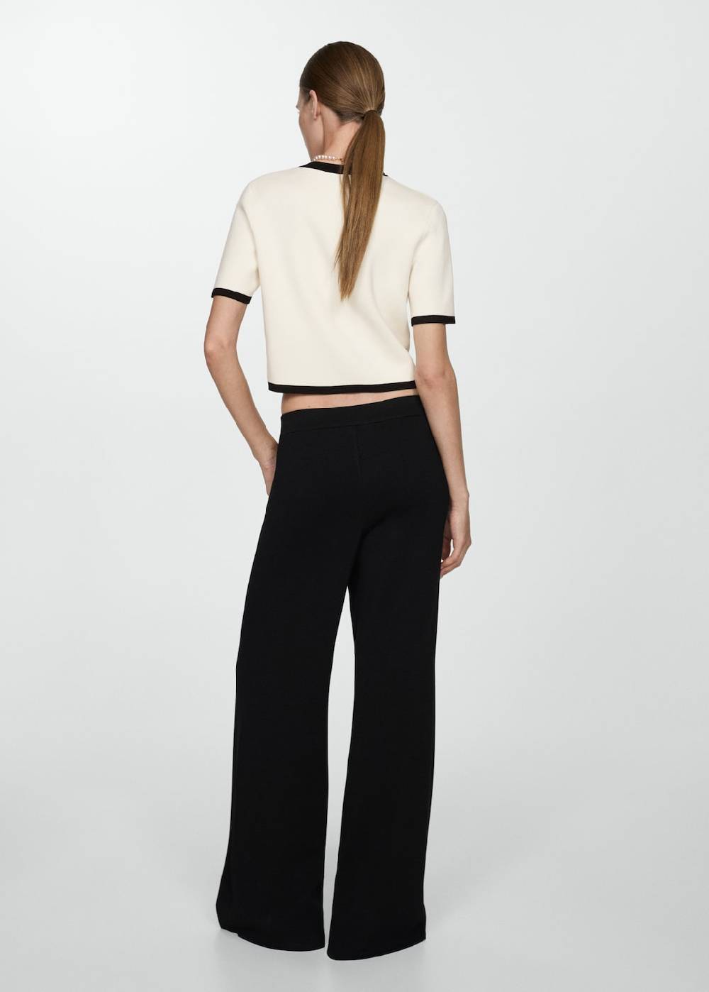 Mango Kurzarm-Cardigan Mit Kontrastborten