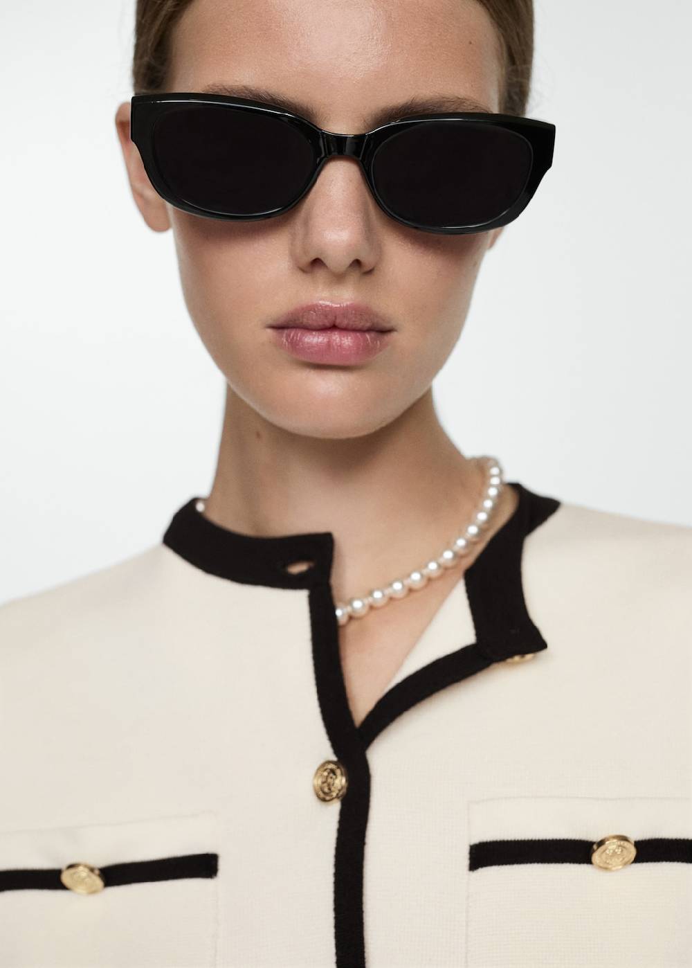 Mango Kurzarm-Cardigan Mit Kontrastborten