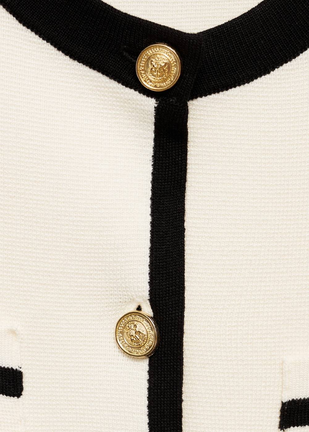 Mango Kurzarm-Cardigan Mit Kontrastborten