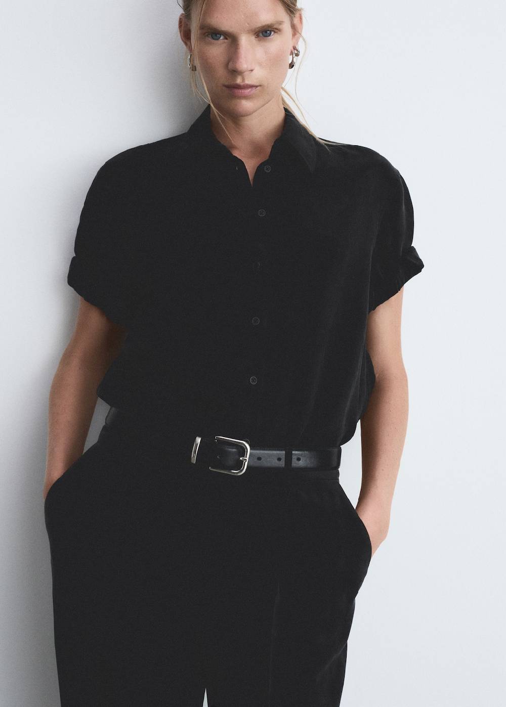 Mango Kurzarmhemd aus Cupro