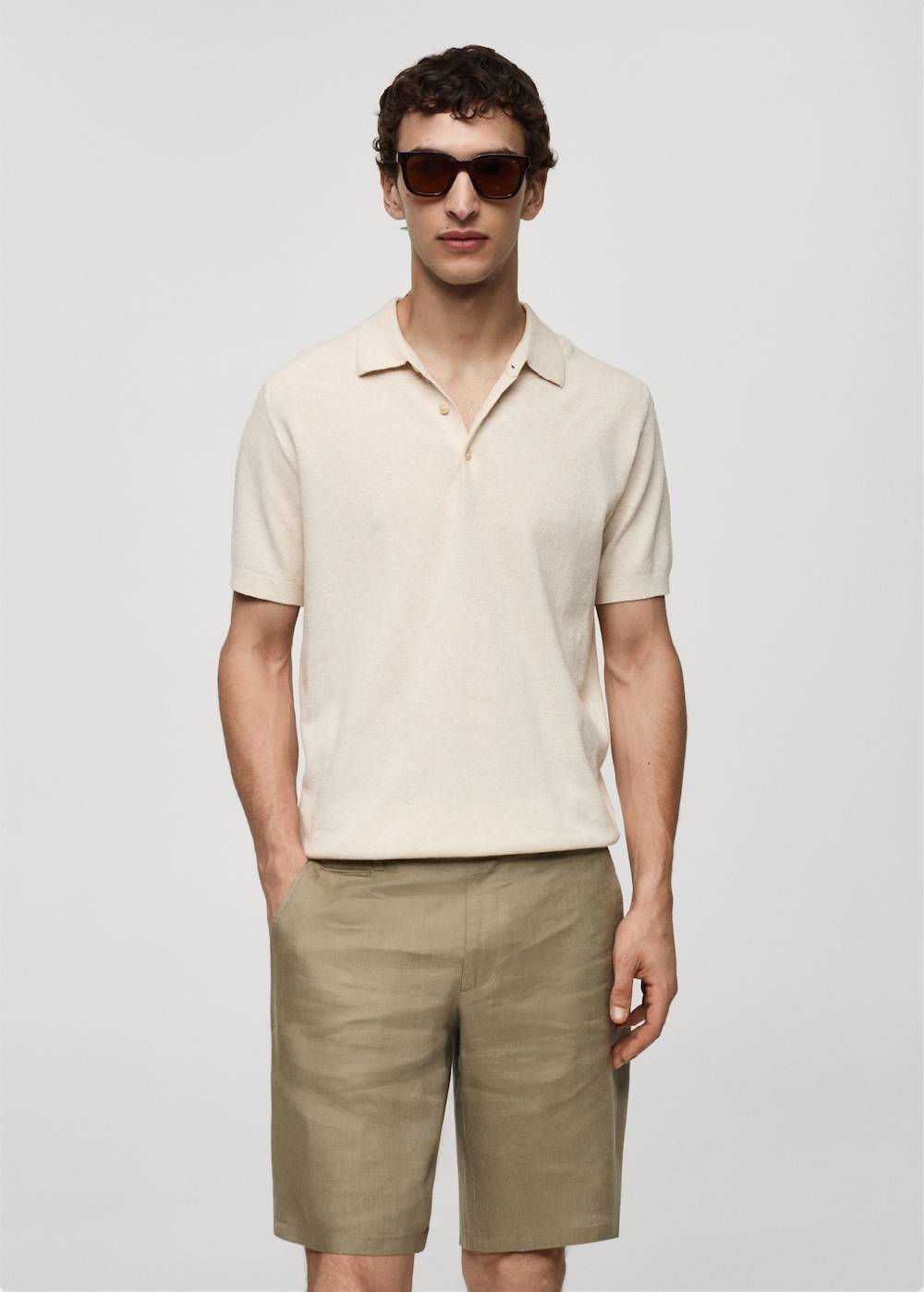 Mango Kurzärmliges Strick-Poloshirt