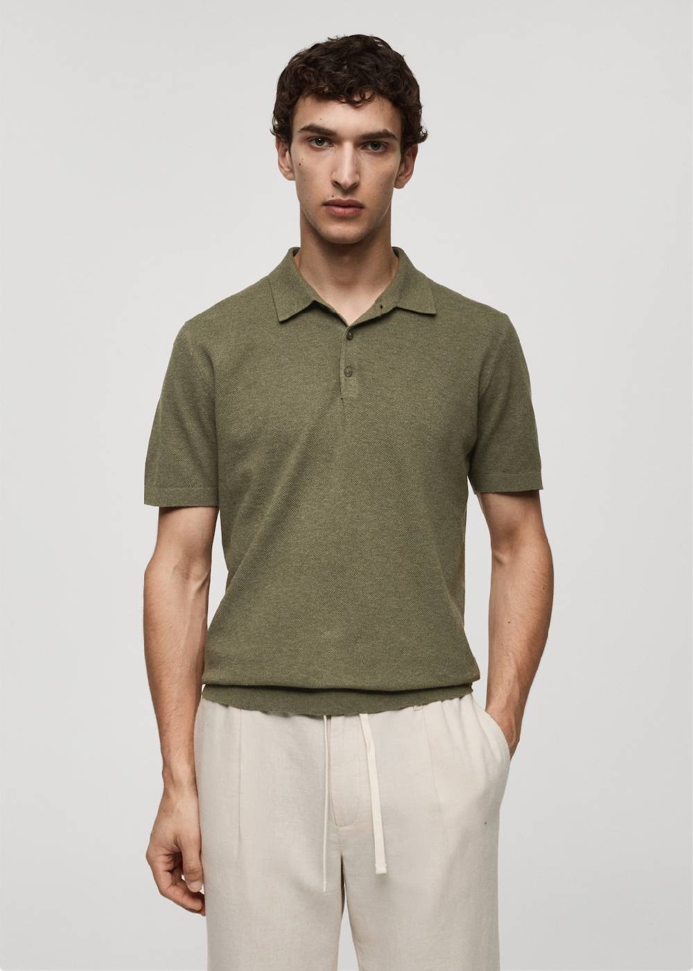 Mango Kurzärmliges Strick-Poloshirt