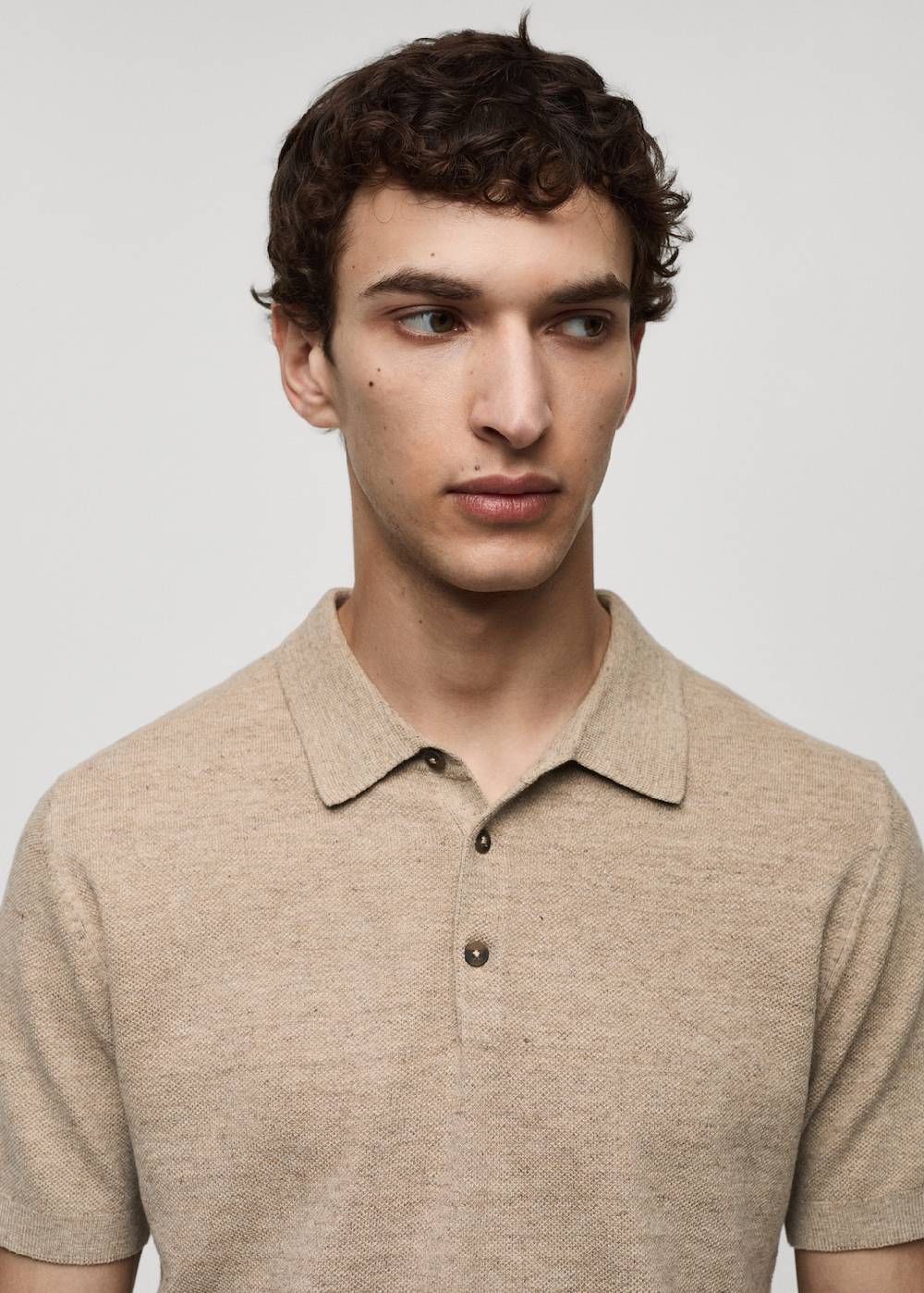 Mango Kurzärmliges Strick-Poloshirt