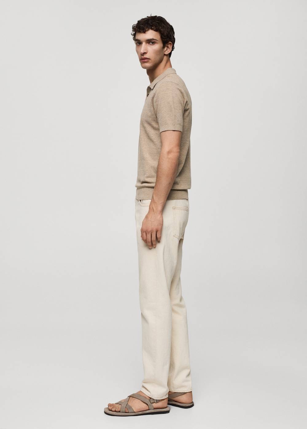 Mango Kurzärmliges Strick-Poloshirt