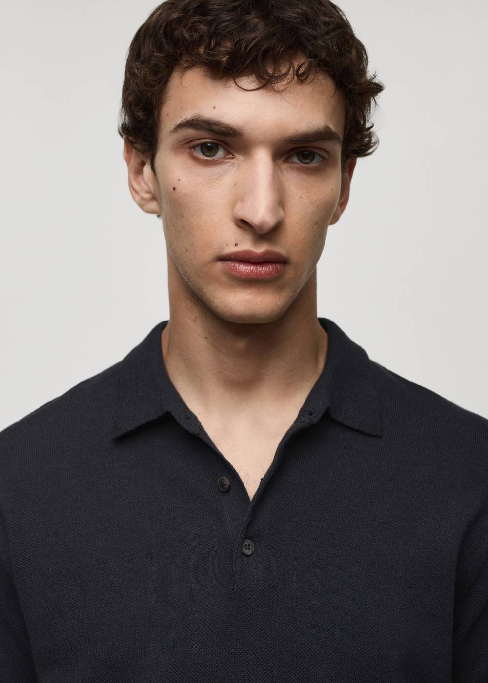 Mango Kurzärmliges Strick-Poloshirt