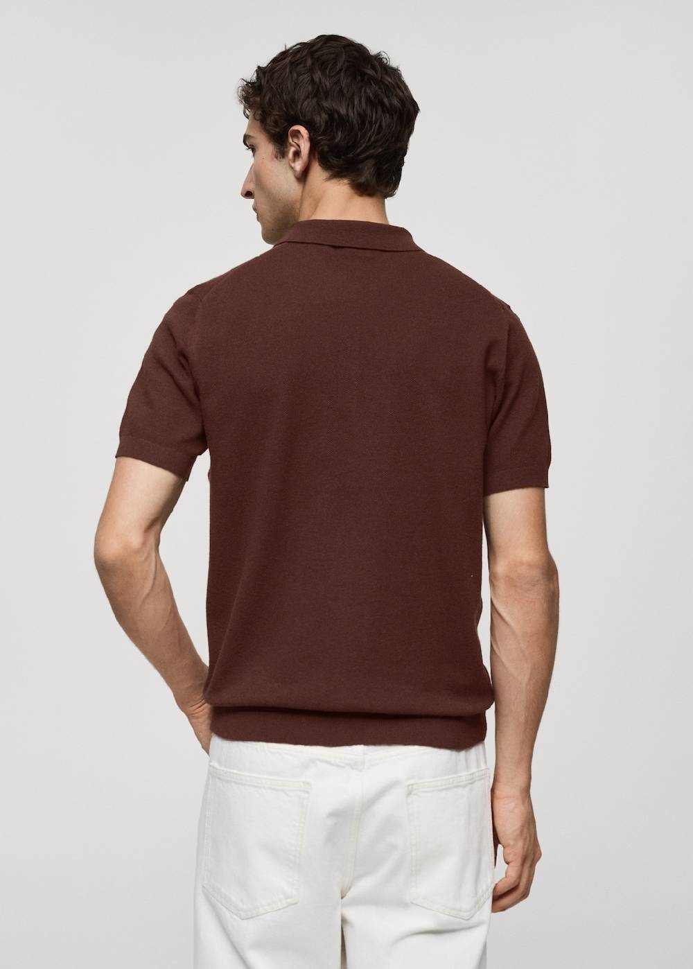 Mango Kurzärmliges Strick-Poloshirt