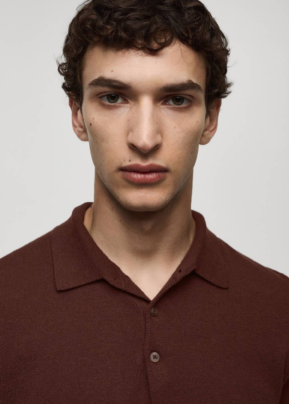 Mango Kurzärmliges Strick-Poloshirt