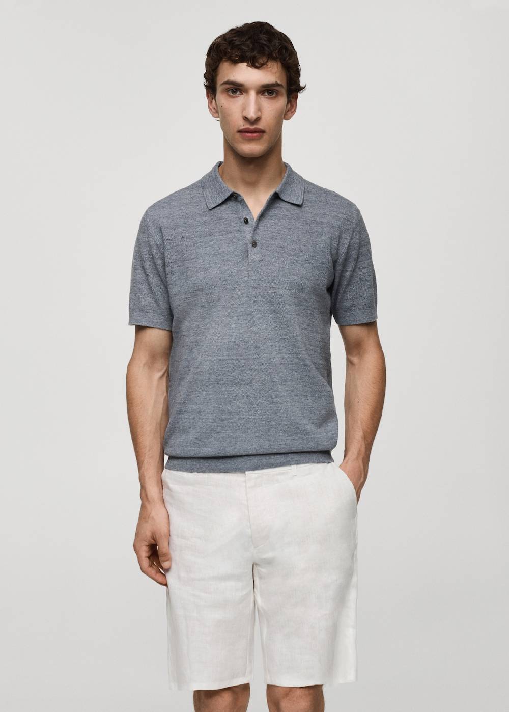 Mango Kurzärmliges Strick-Poloshirt