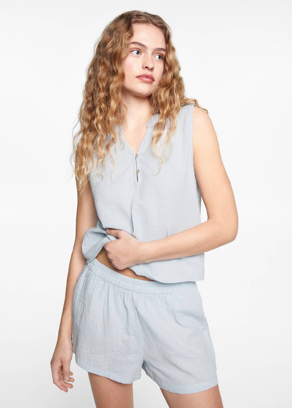 Mango Kurzer Schlafanzug aus Baumwolle