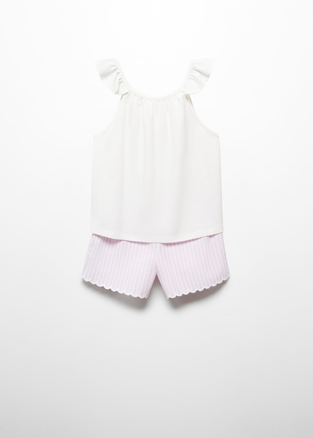 Mango Kurzer Streifen-Pyjama Aus Baumwolle