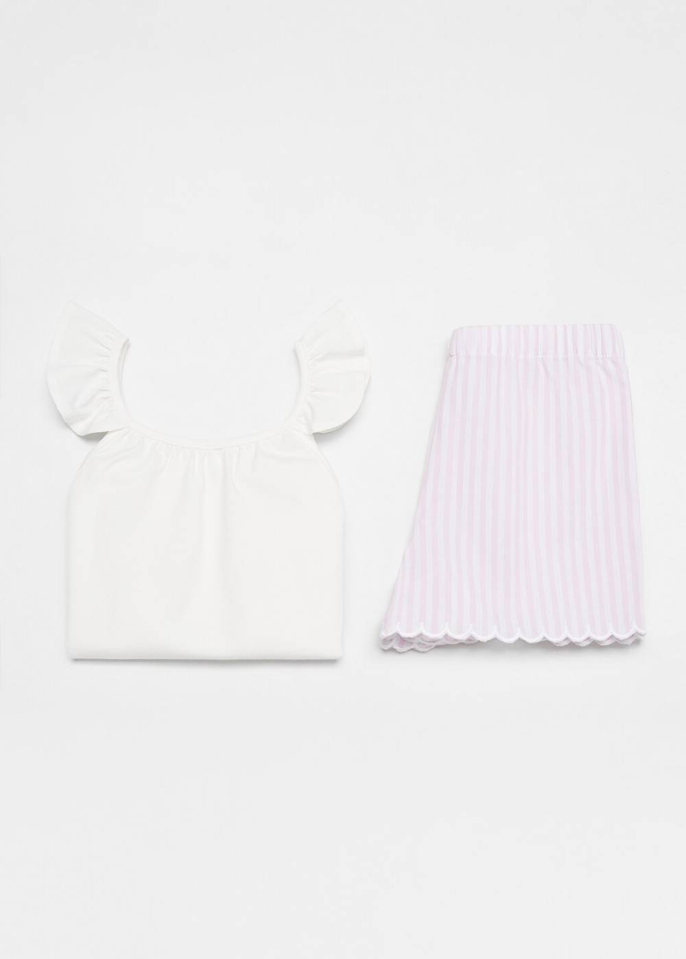 Mango Kurzer Streifen-Pyjama Aus Baumwolle