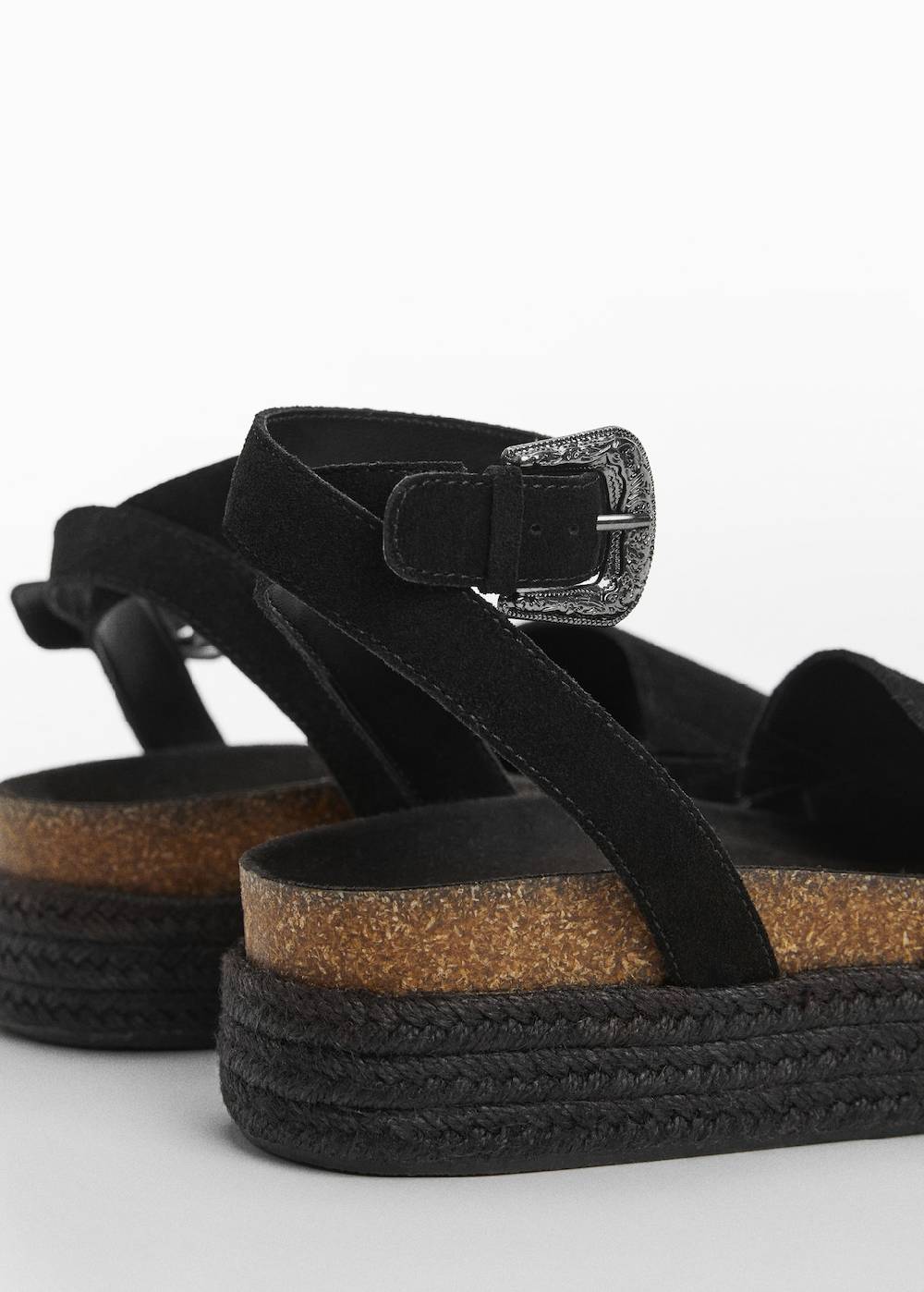 Mango Leder-Plateausandale