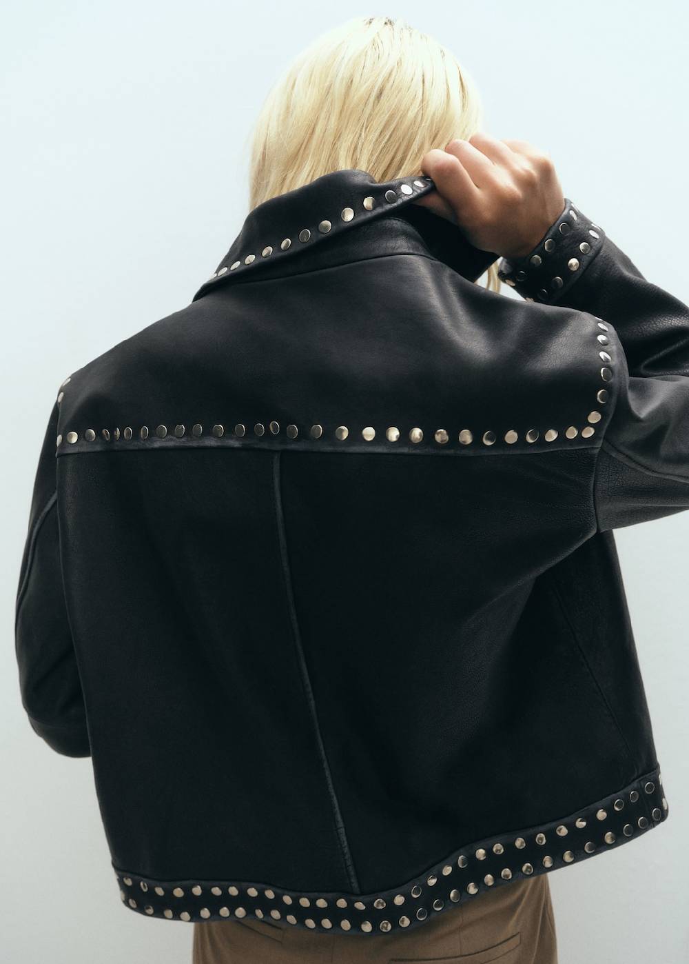 Mango Lederjacke Mit Nieten