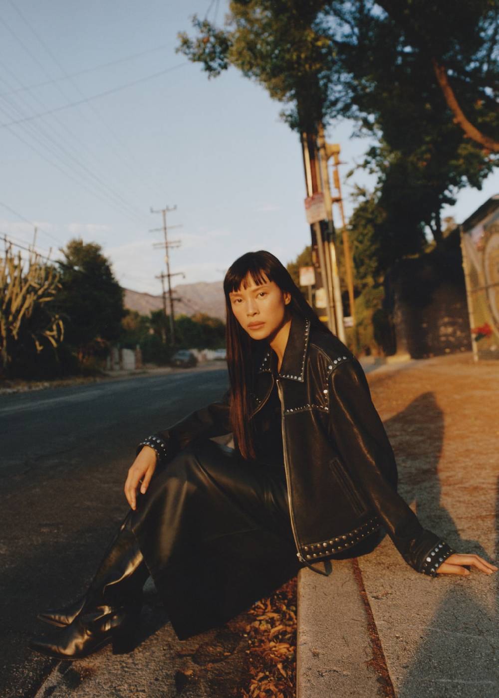 Mango Lederjacke Mit Nieten