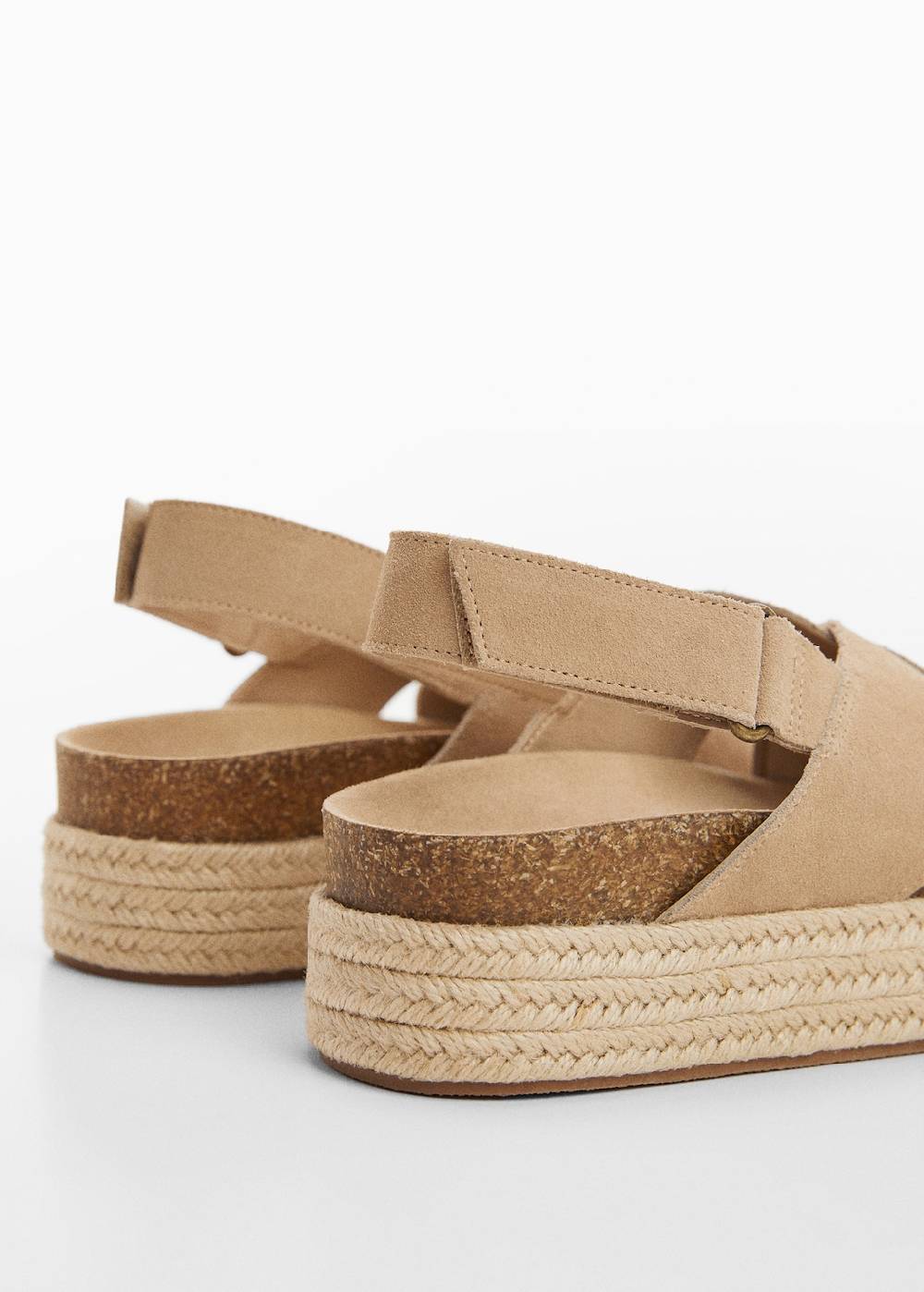 Mango Ledersandaletten Mit Esparto-Sohle