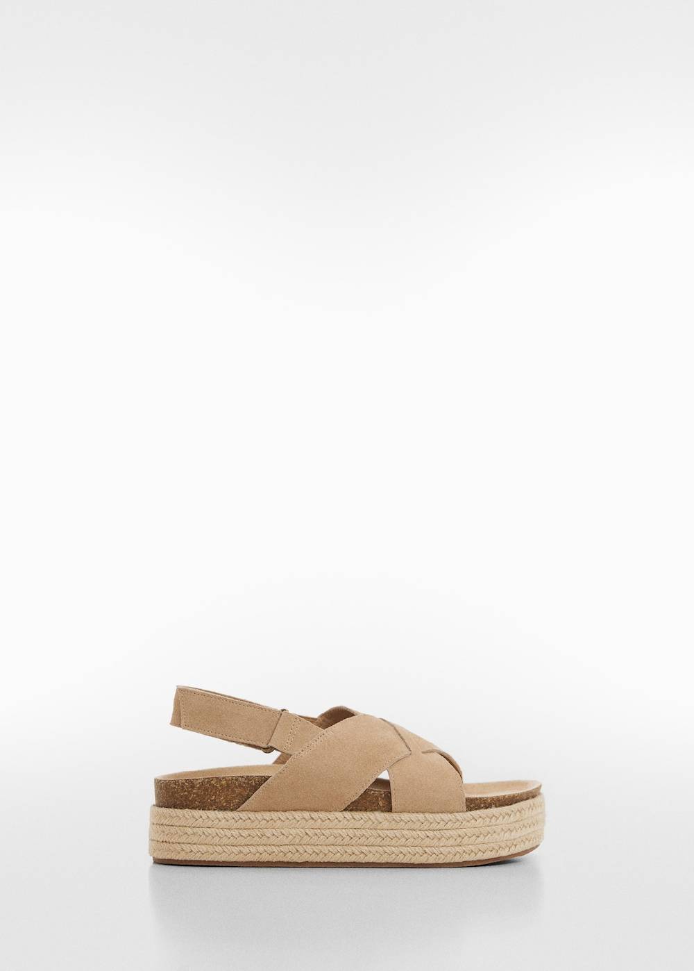 Mango Ledersandaletten Mit Esparto-Sohle