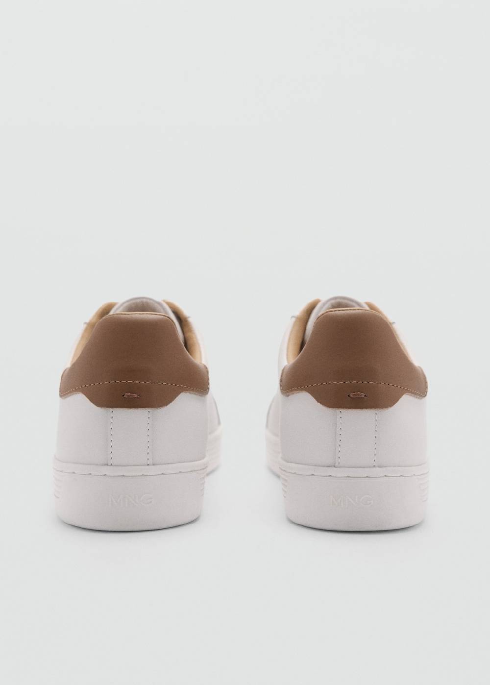 Mango Ledersneakers Mit Kontrasteinsatz