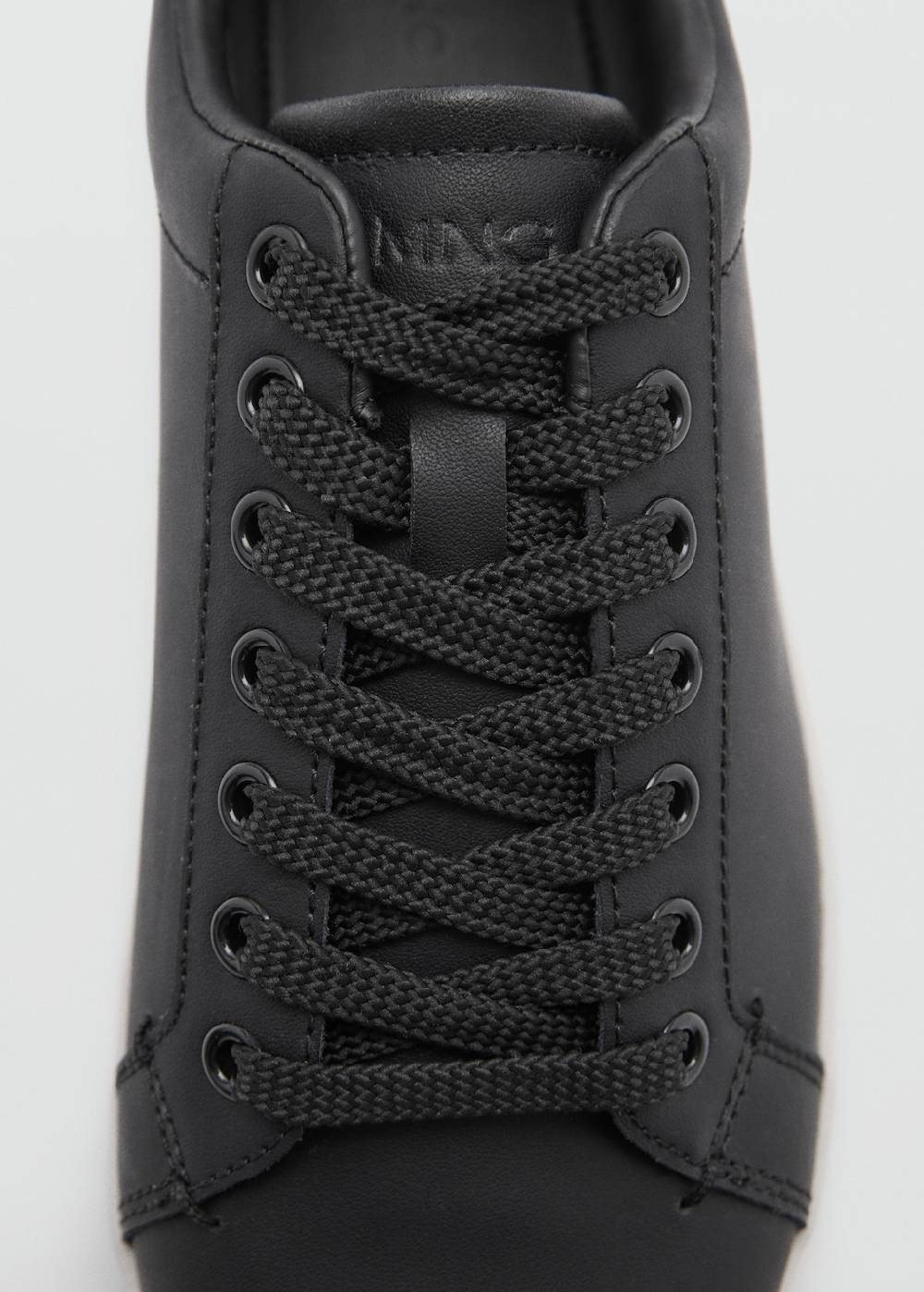 Mango Ledersneakers Mit Kontrastsohle