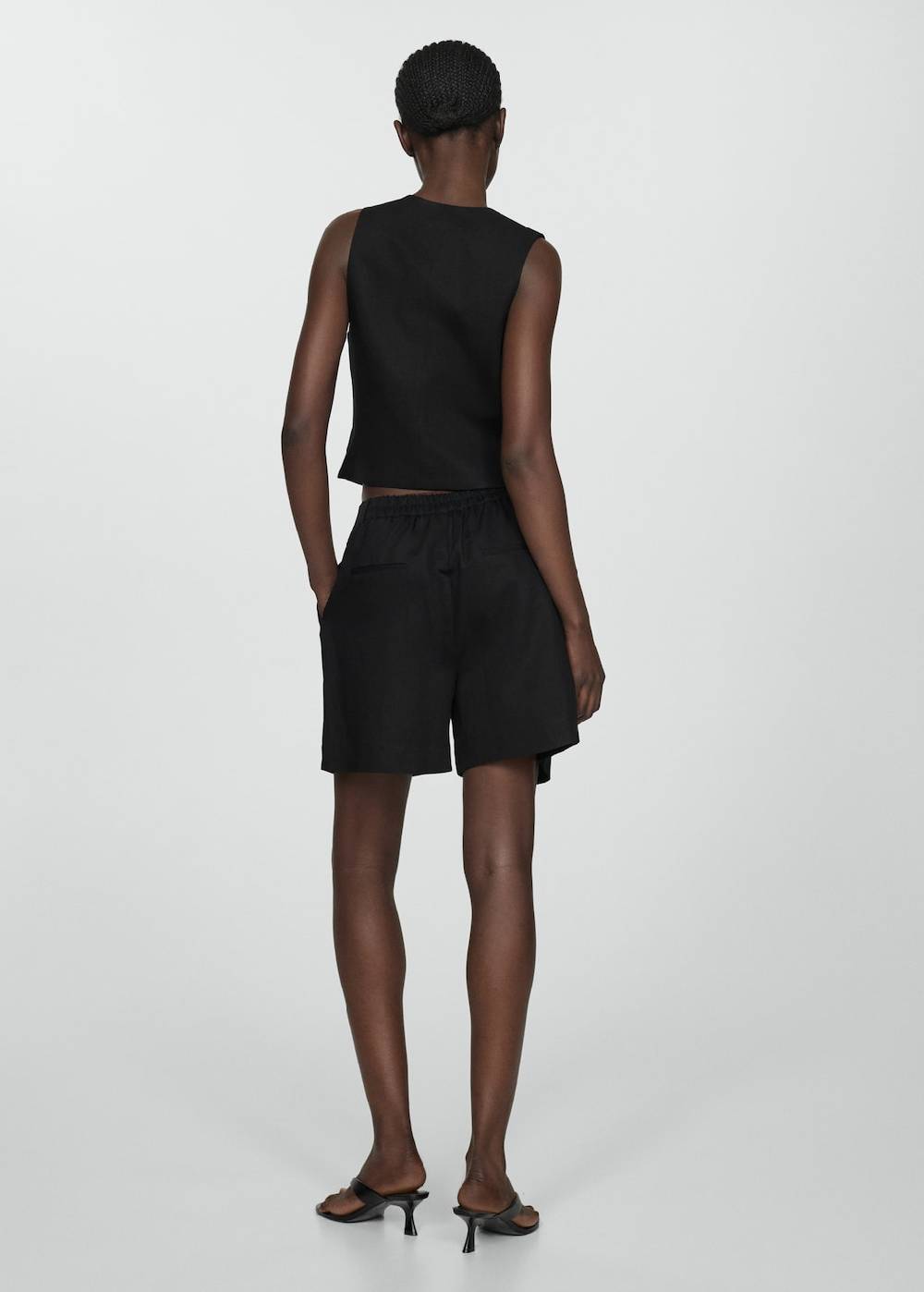 Mango Leinen-Bermudashorts Mit Bundfalten