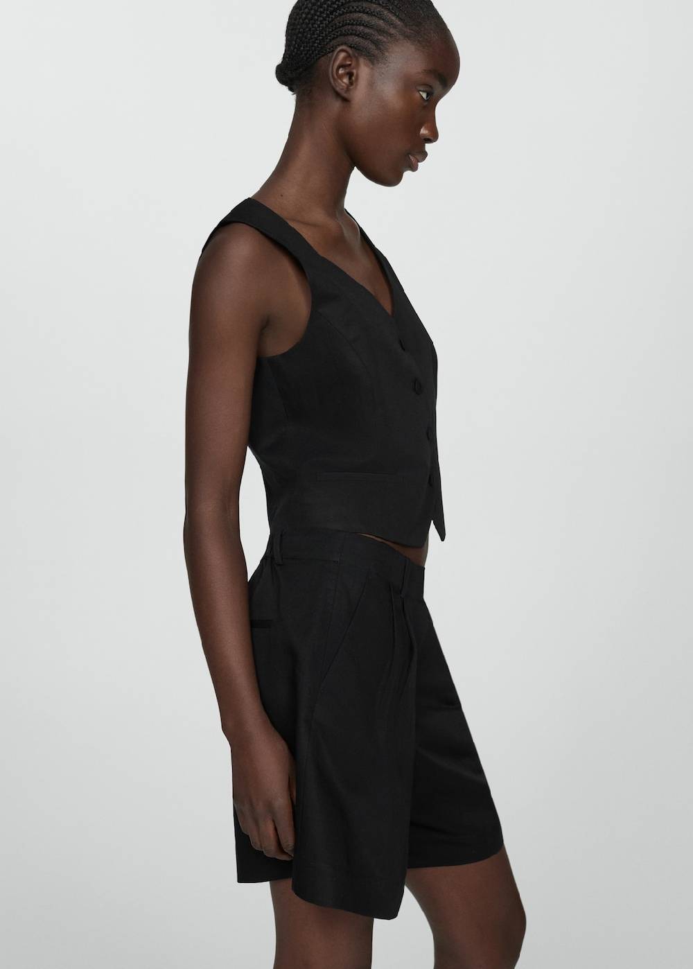 Mango Leinen-Bermudashorts Mit Bundfalten