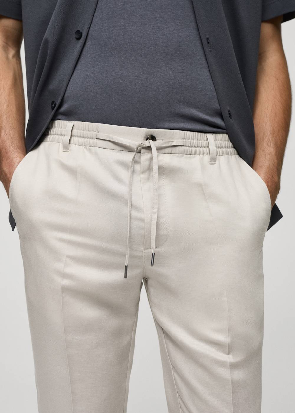 Mango Leinen-Tencel-Hose Mit Kordelzug