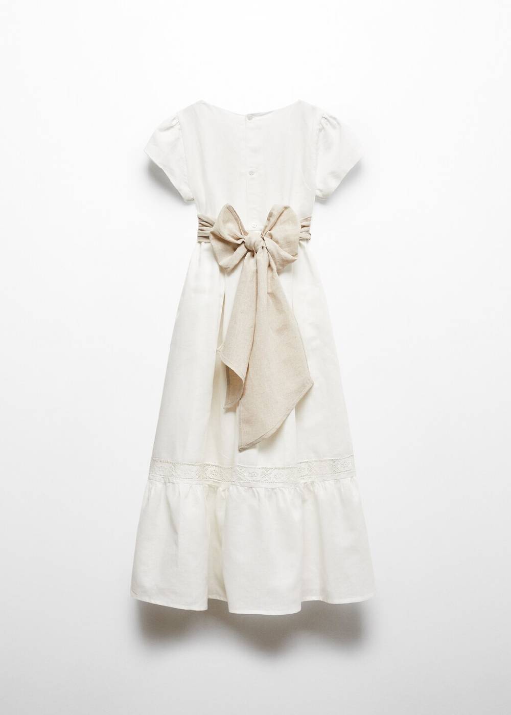 Mango Leinenkleid Mit Schleife