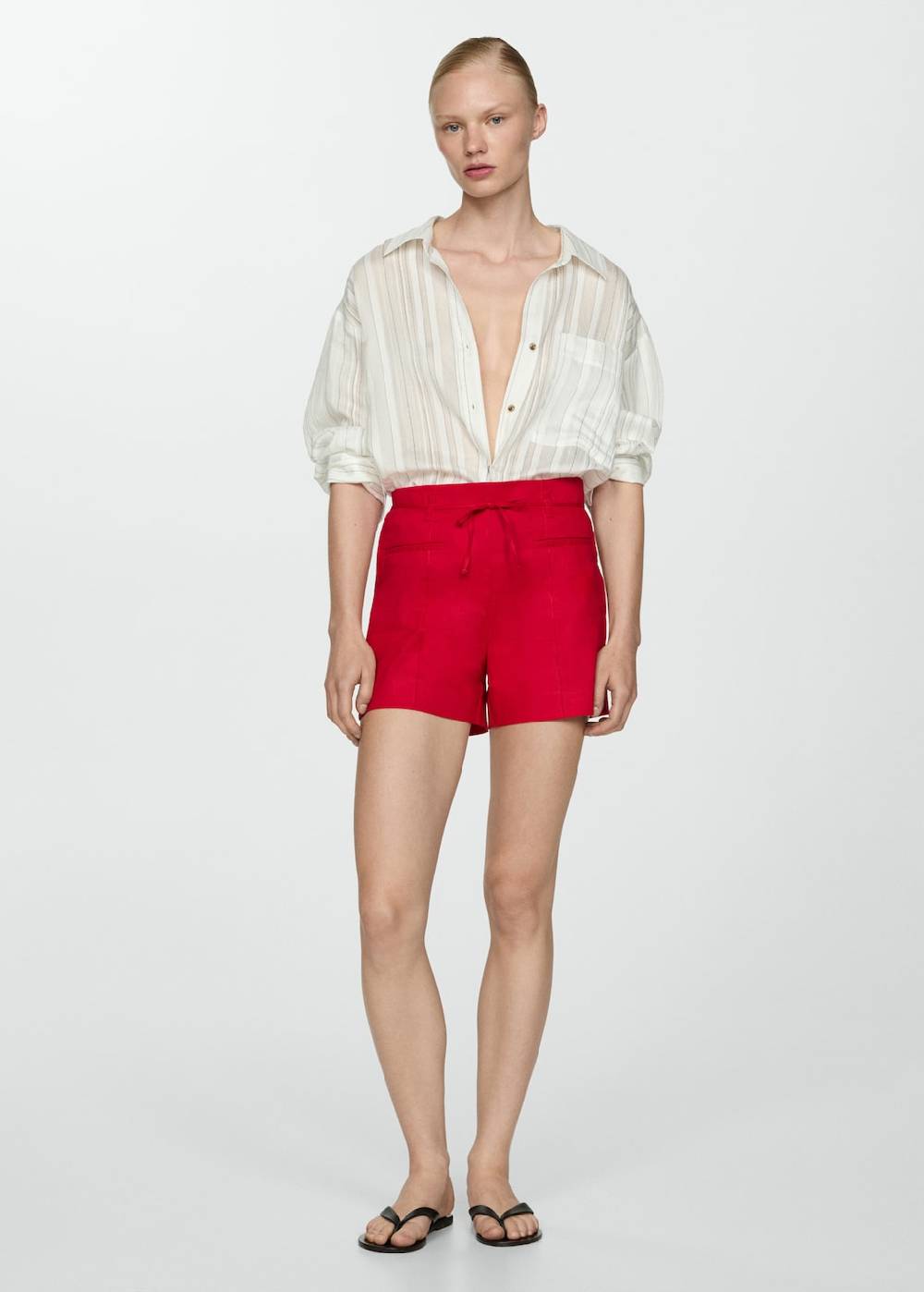 Mango Leinenshorts Mit Schleife