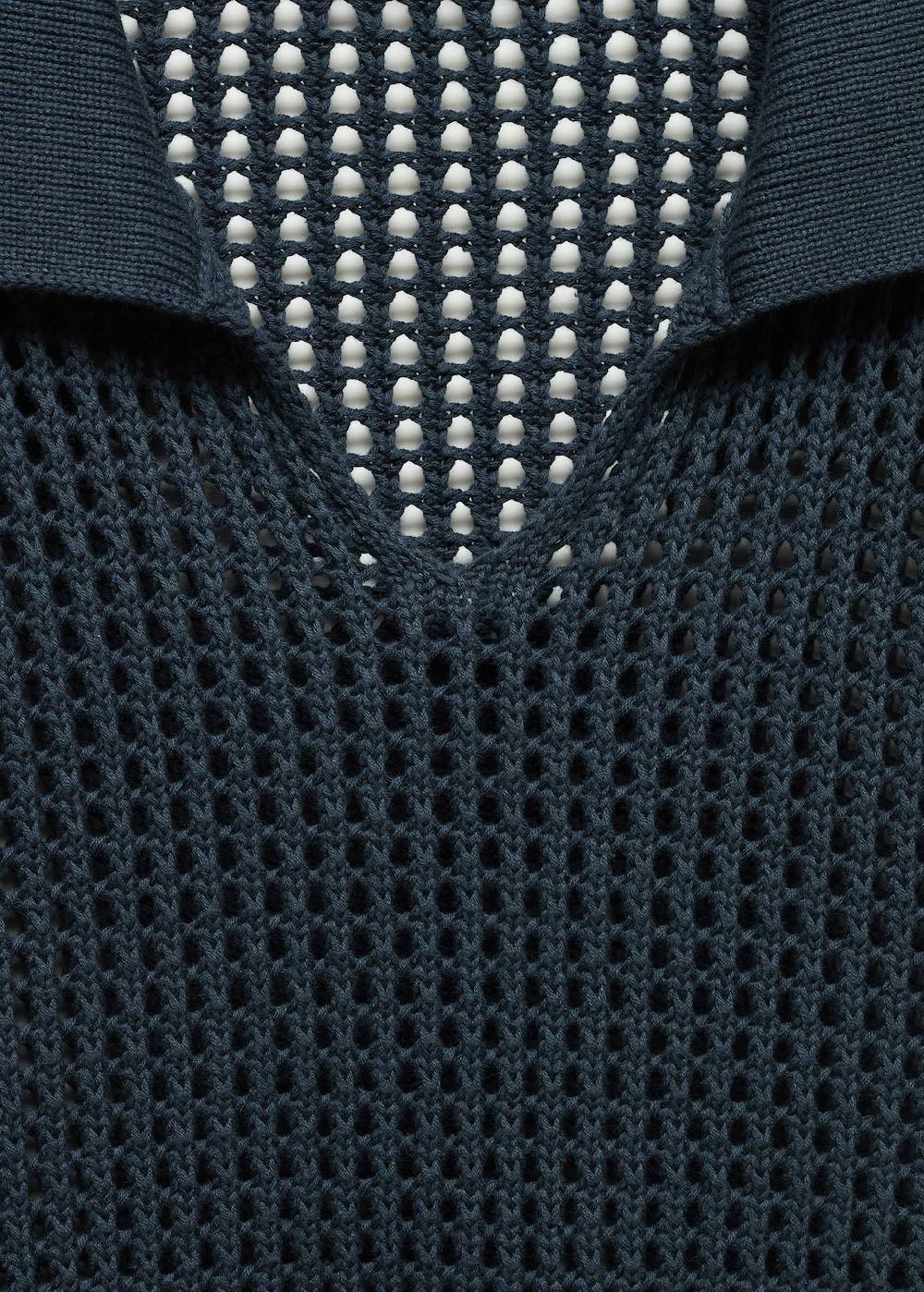 Mango Lochstrickpullover Mit Polo-Kragen