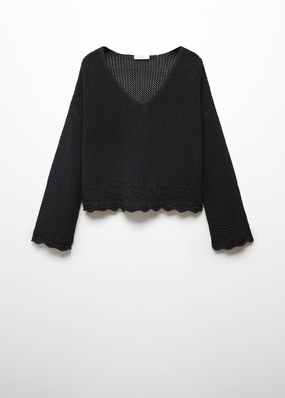 Mango Lochstrickpullover Mit V-Ausschnitt