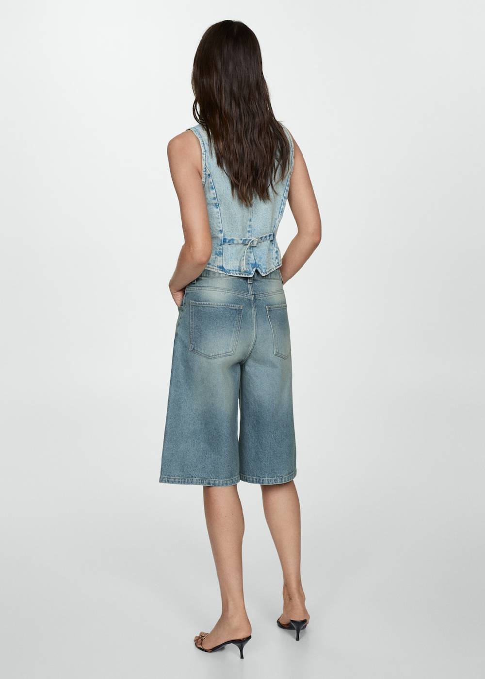 Mango Loose-Fit-Jeans-Bermudashorts