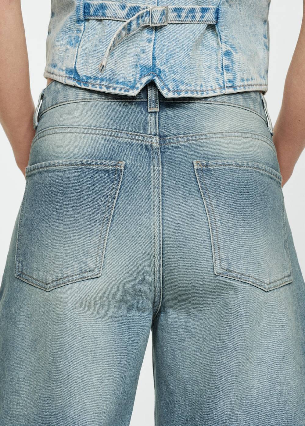 Mango Loose-Fit-Jeans-Bermudashorts