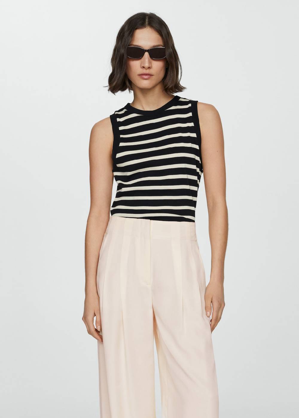 Mango Lyocell-Bundfaltenhose