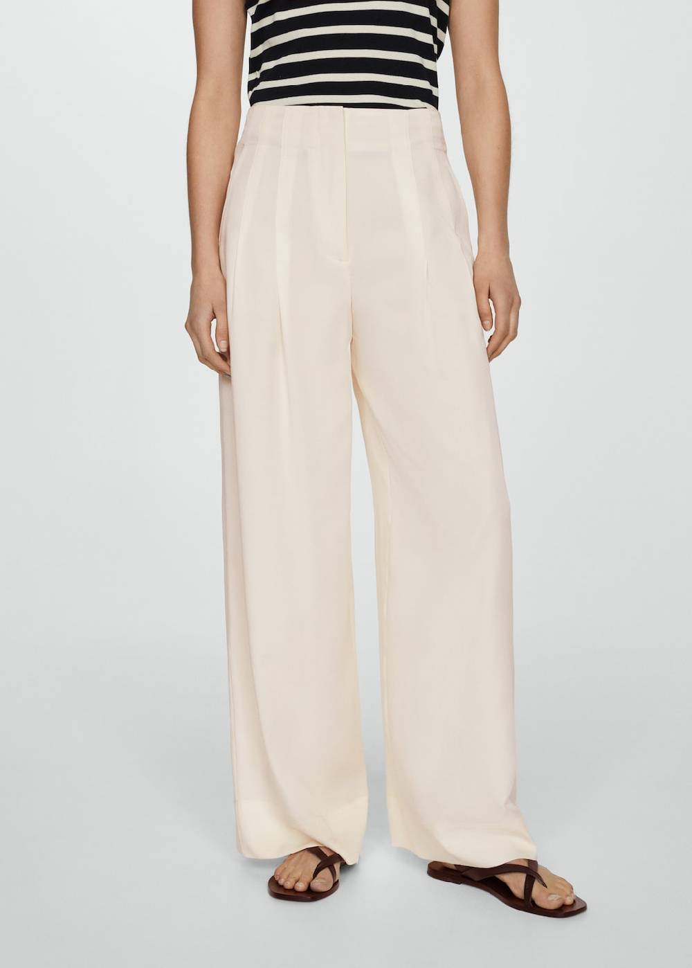 Mango Lyocell-Bundfaltenhose