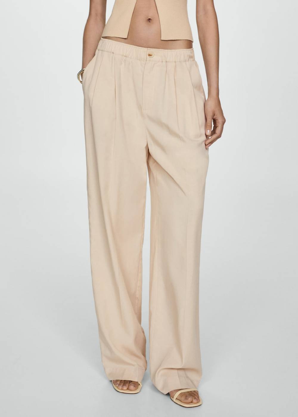 Mango Lyocell-Hose mit Faltendetails
