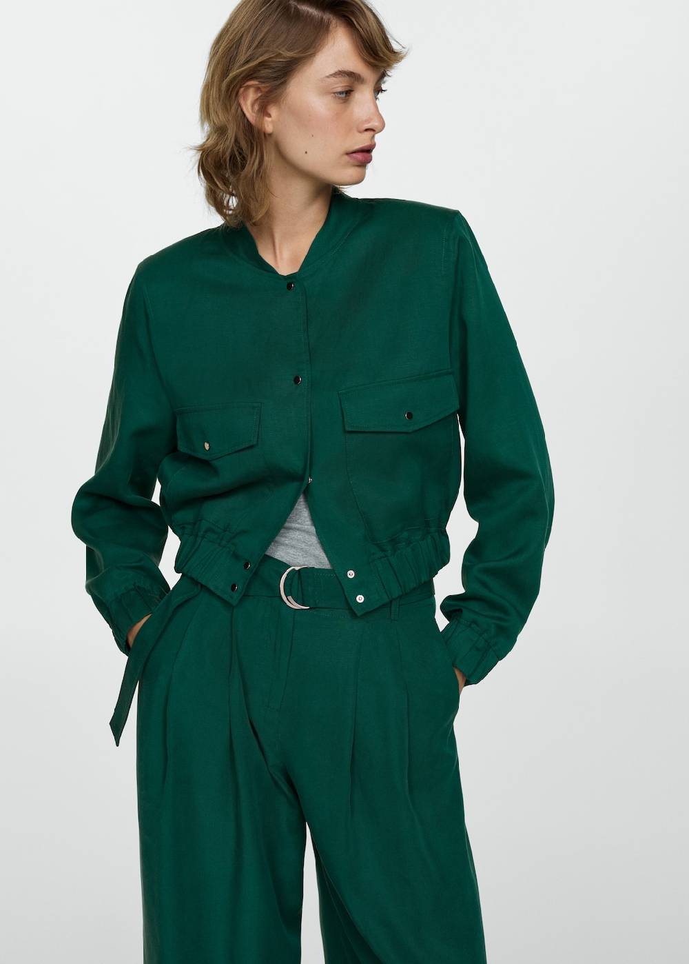 Mango Lyocell-Hose Mit Gürtel