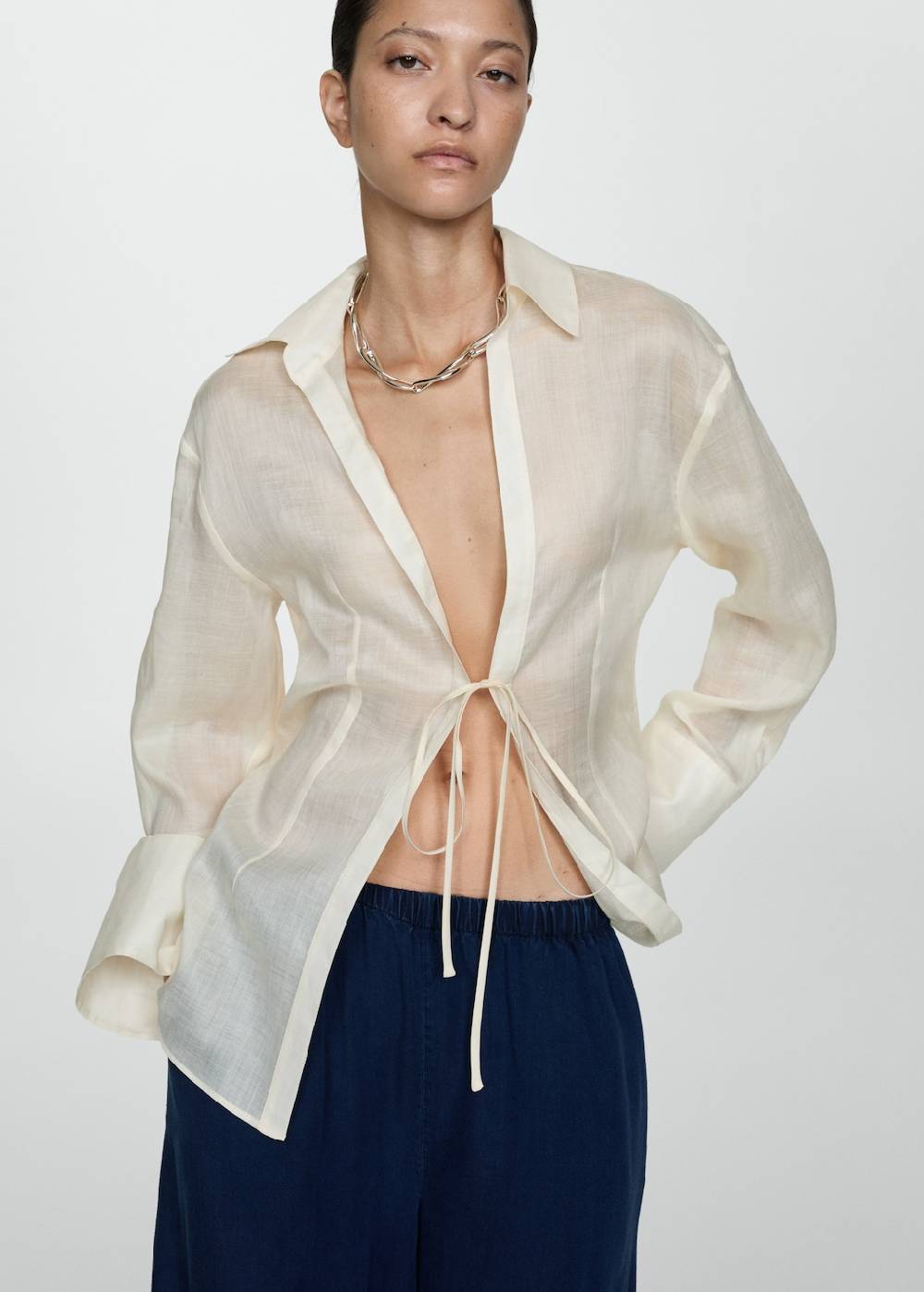 Mango Lyocell-Hose Mit Stretchbund