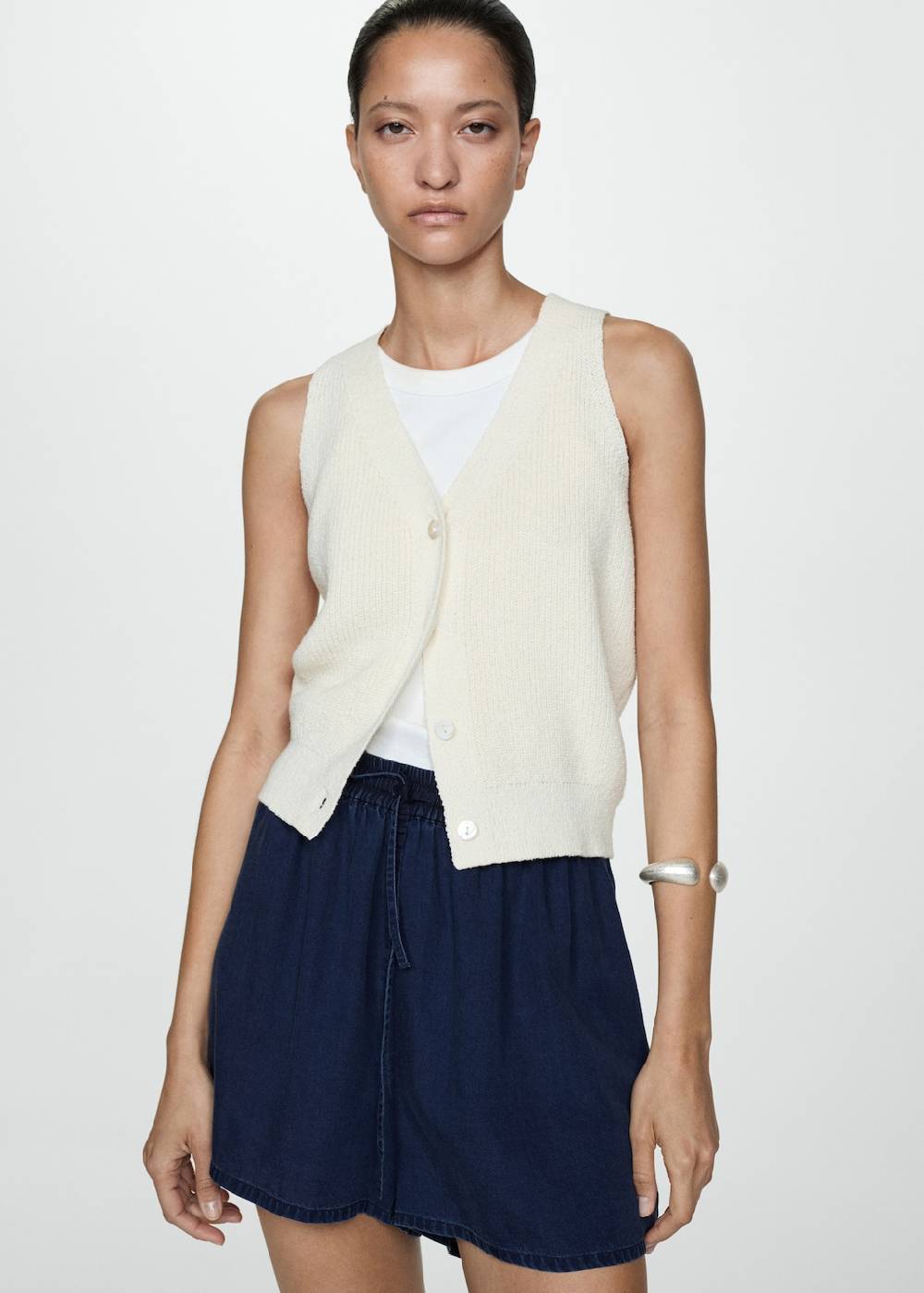 Mango Lyocell-Shorts Mit Stretchbund