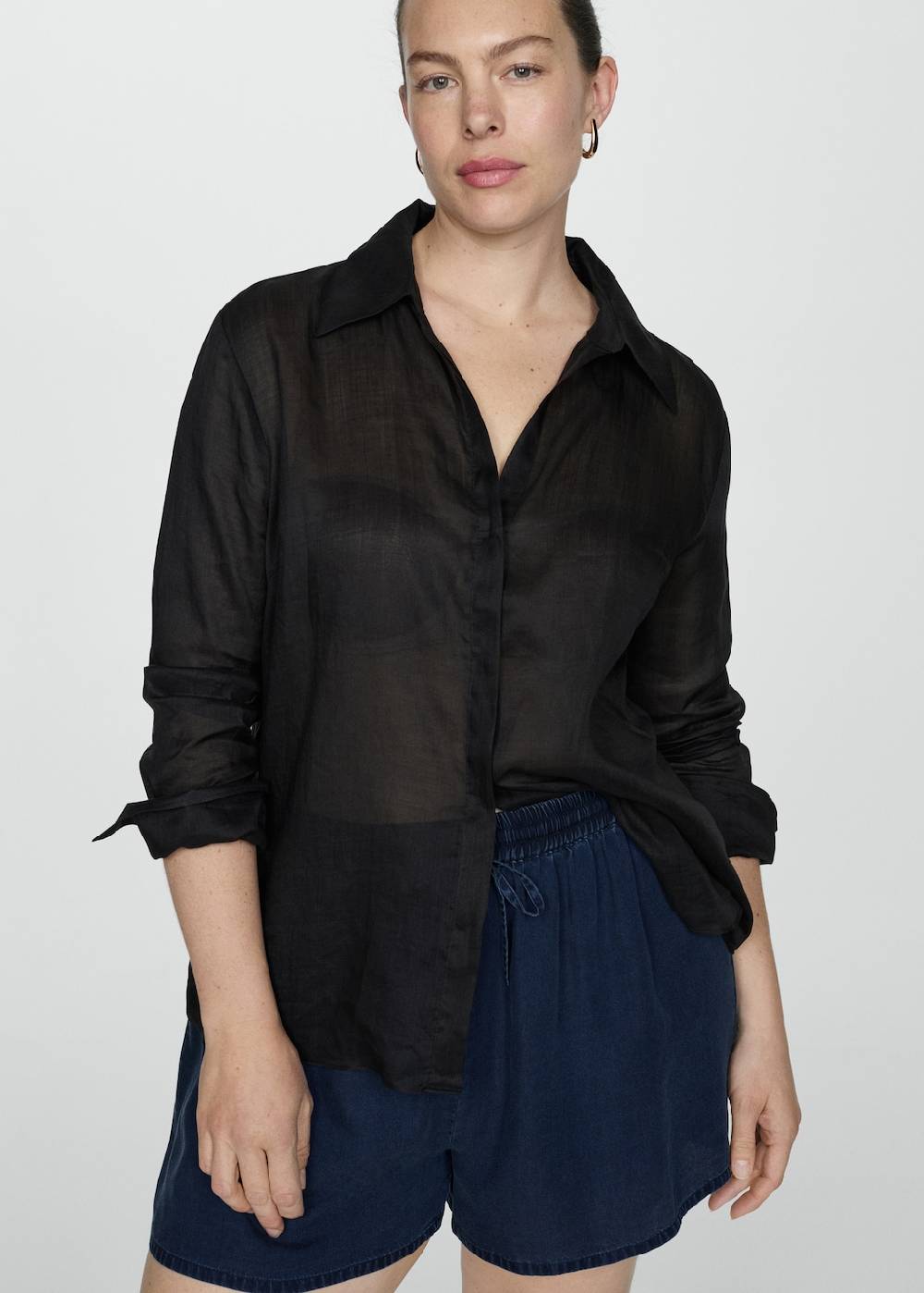 Mango Lyocell-Shorts Mit Stretchbund