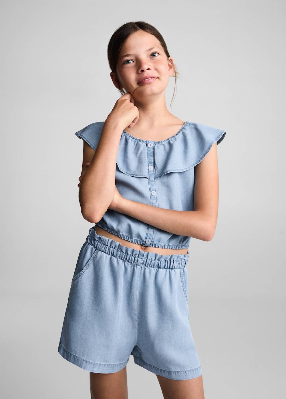 Mango Lyocell-Shorts mit Stretchbund