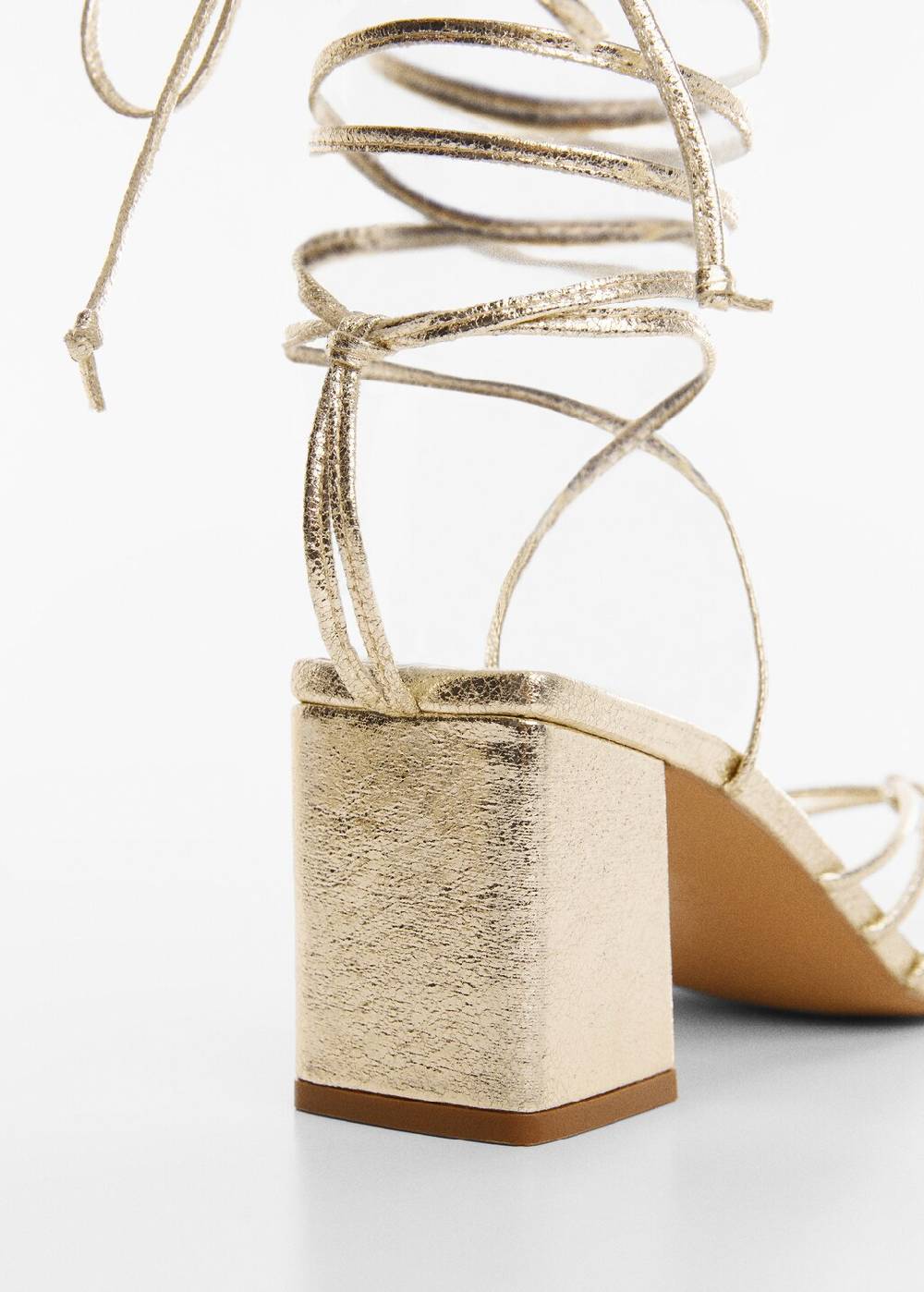 Mango Metallic-Riemchensandale Mit Absatz