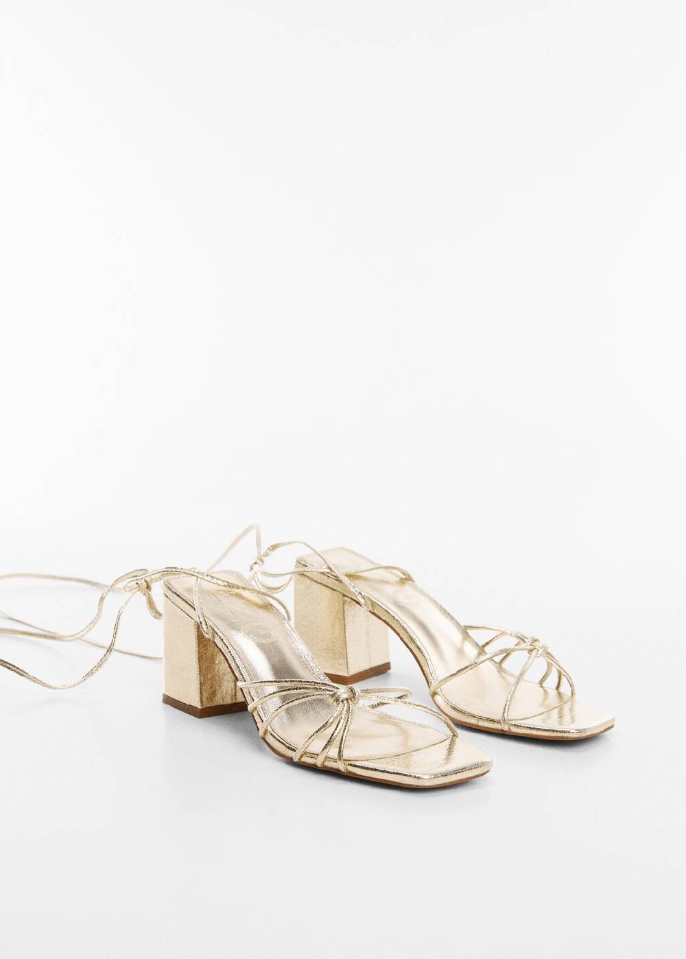 Mango Metallic-Riemchensandale mit Absatz