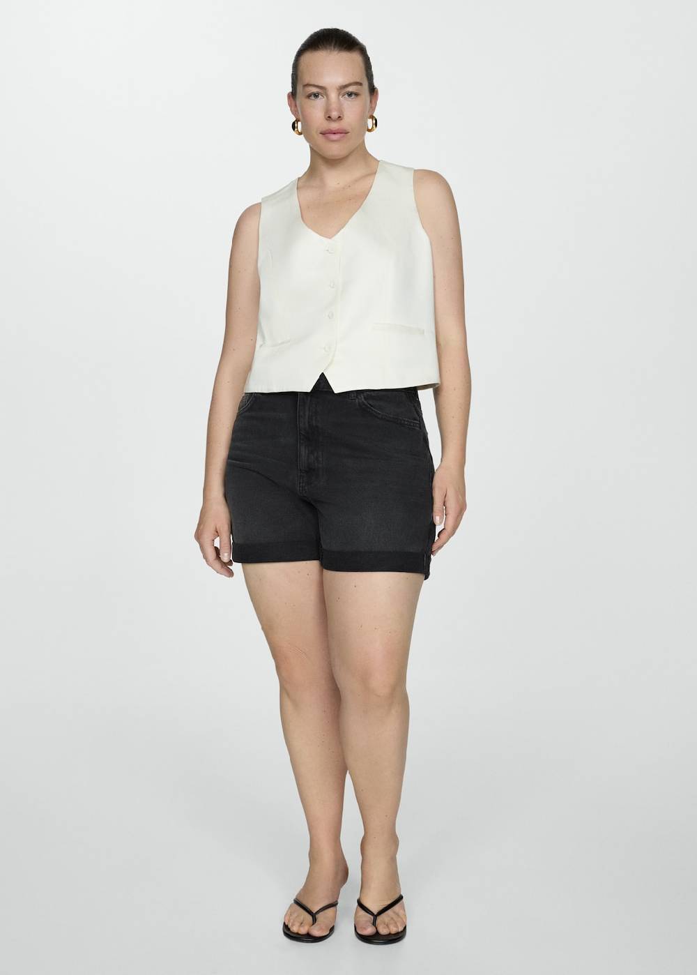 Mango Mom Fit-Jeans-Shorts